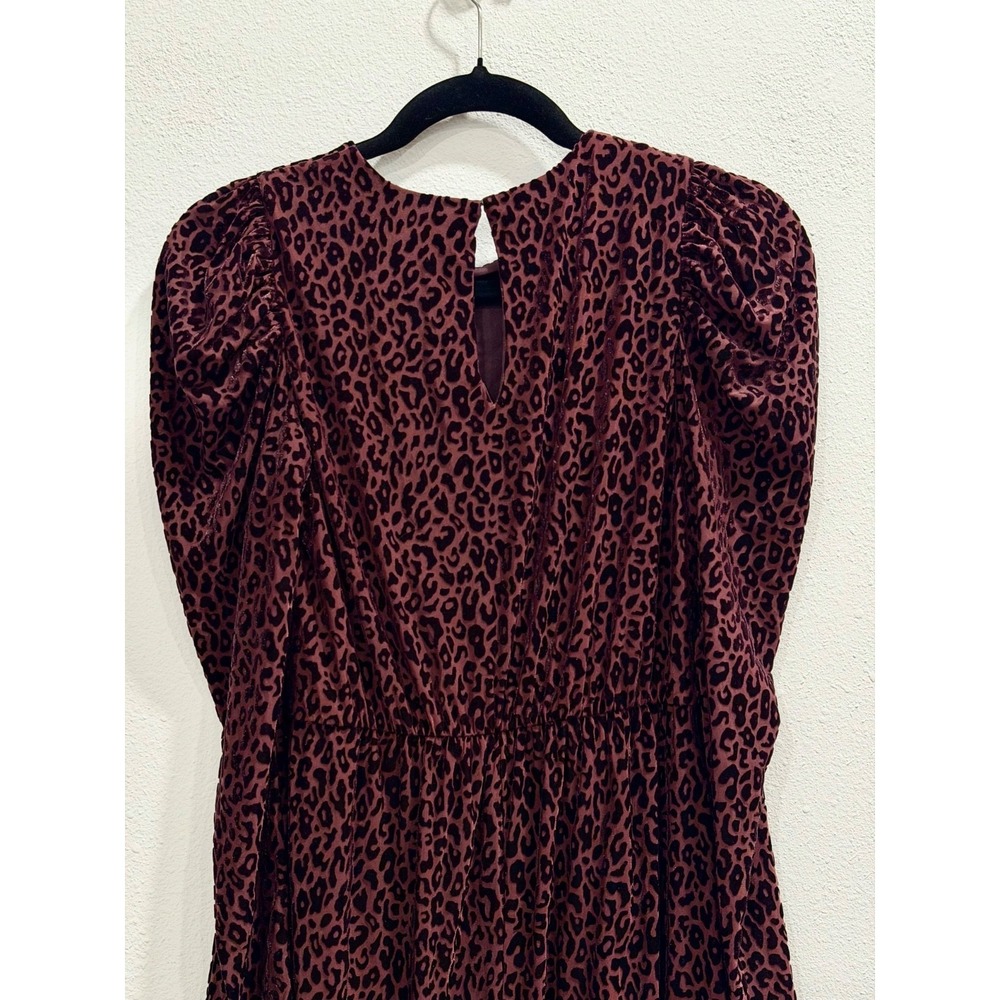 Express Velvet Burnout Leopard Animal Print Dress Women's S Chic Holiday Party - Picture 4 of 6